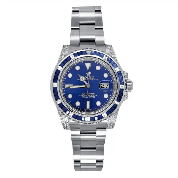 Rolex Submariner 116610 Oyster Perpetual Date Aftermarket Dial, Diamond Bezel and Lugs Watch - Image 2