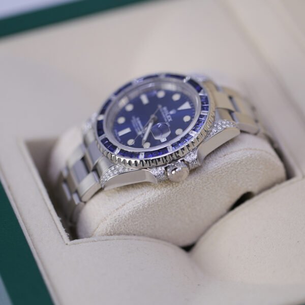 Rolex Submariner 116610 Oyster Perpetual Date Aftermarket Dial, Diamond Bezel and Lugs Watch - Image 7