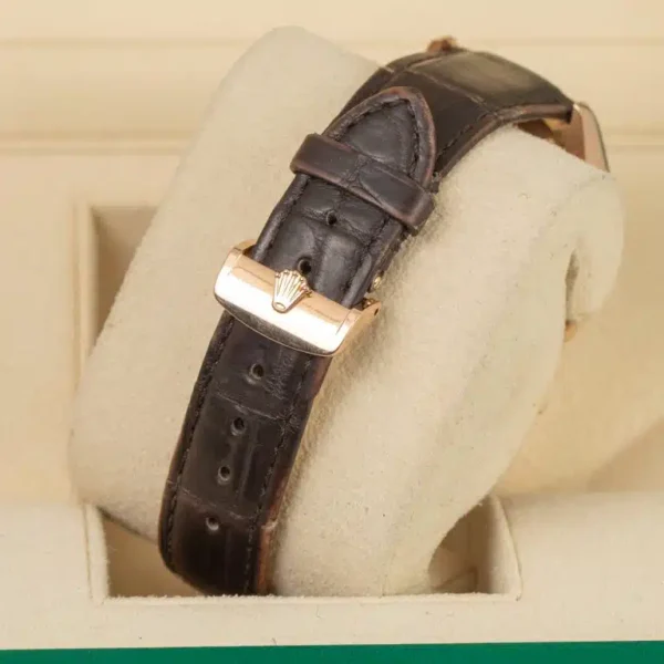Rolex Cellini Moonphase 50535 White Dial Leather Strap 39mm Watch - Image 3