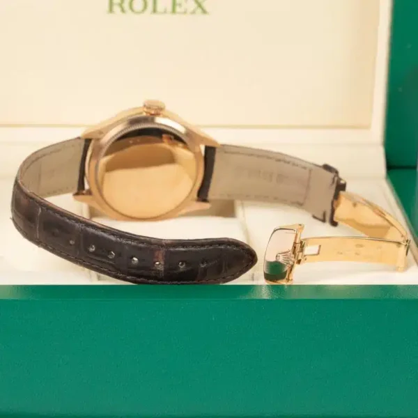 Rolex Cellini Moonphase 50535 White Dial Leather Strap 39mm Watch - Image 2