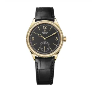 Rolex 1908 52508 Black Dial 39mm Leather Strap